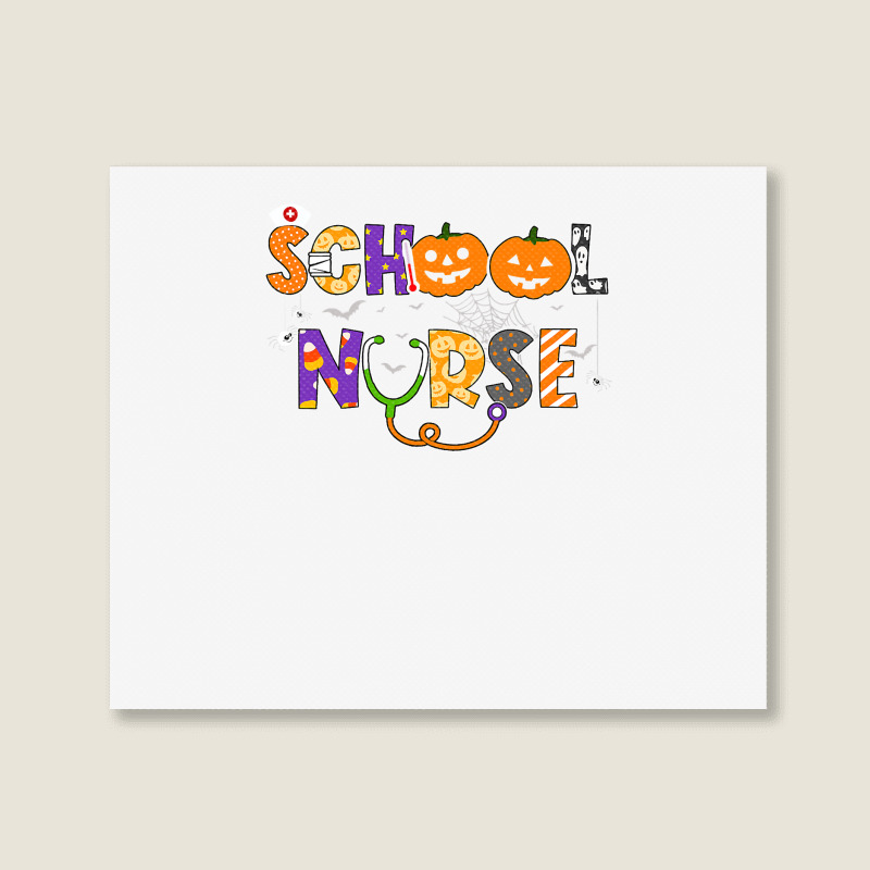 School Nurse Halloween Costume Registered Nurse Life Pumpkin Landscape Canvas Print | Artistshot