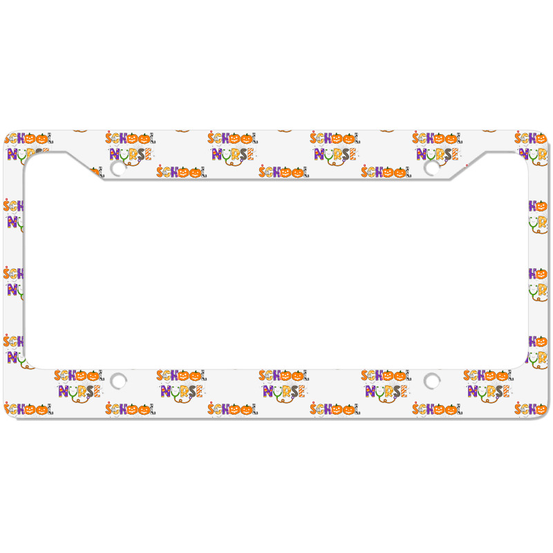 School Nurse Halloween Costume Registered Nurse Life Pumpkin License Plate Frame | Artistshot