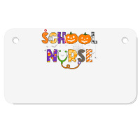 School Nurse Halloween Costume Registered Nurse Life Pumpkin Motorcycle License Plate | Artistshot