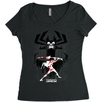 Cn Samurai Jack Aku Distressed Silhouettes Women's Triblend Scoop T-shirt | Artistshot