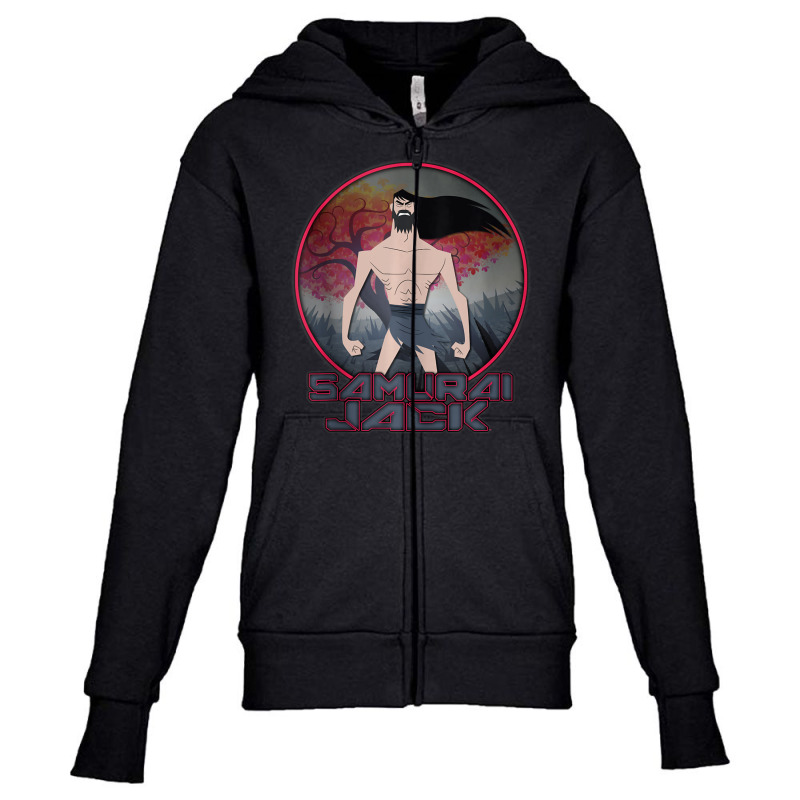 Cn Samurai Jack Circle Portrait Youth Zipper Hoodie by ngodieutrinh | Artistshot