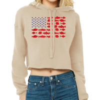 Saltwater Fish Deep Sea Fishing Gear Products American Flag Tank Top Cropped Hoodie | Artistshot