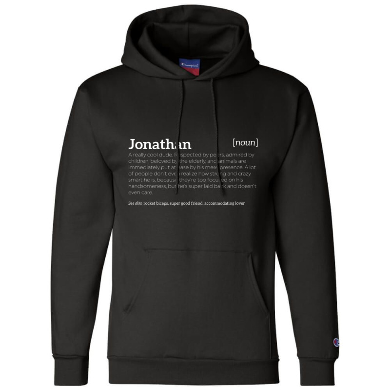 Jonathan Is A Cool Dude Compliment Champion Hoodie by Mello Greenwood | Artistshot