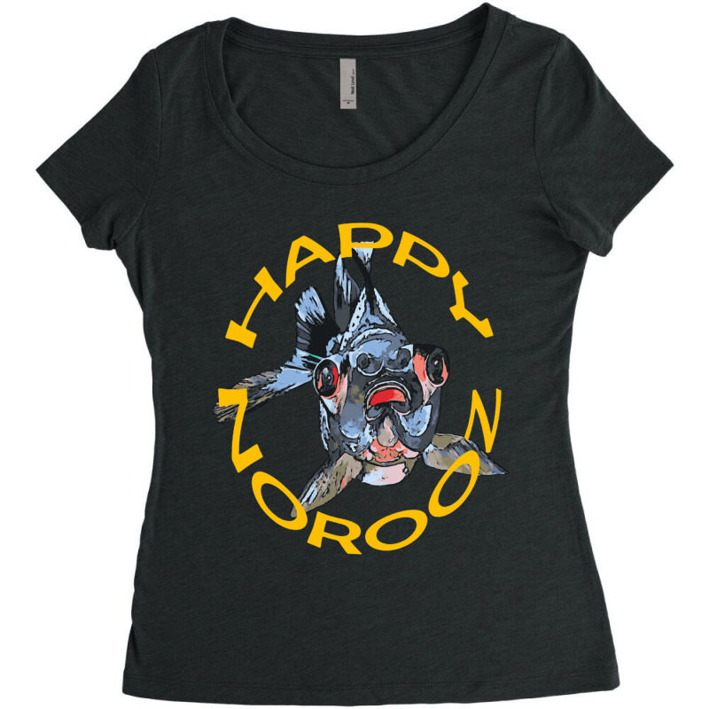 Happy Norooz Artistic Greeting With Blackmoor Goldfish Women's Triblend Scoop T-shirt by cm-arts | Artistshot