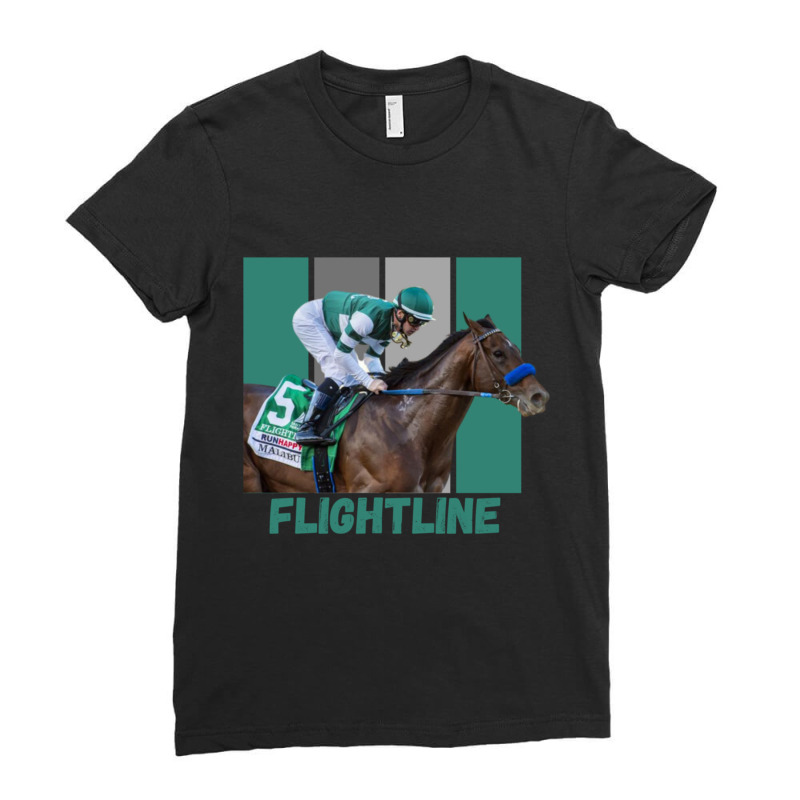 Flightline Horse Racing Thoroughbred Del Mar Santa Anita Pullover Hood Ladies Fitted T-Shirt by cm-arts | Artistshot