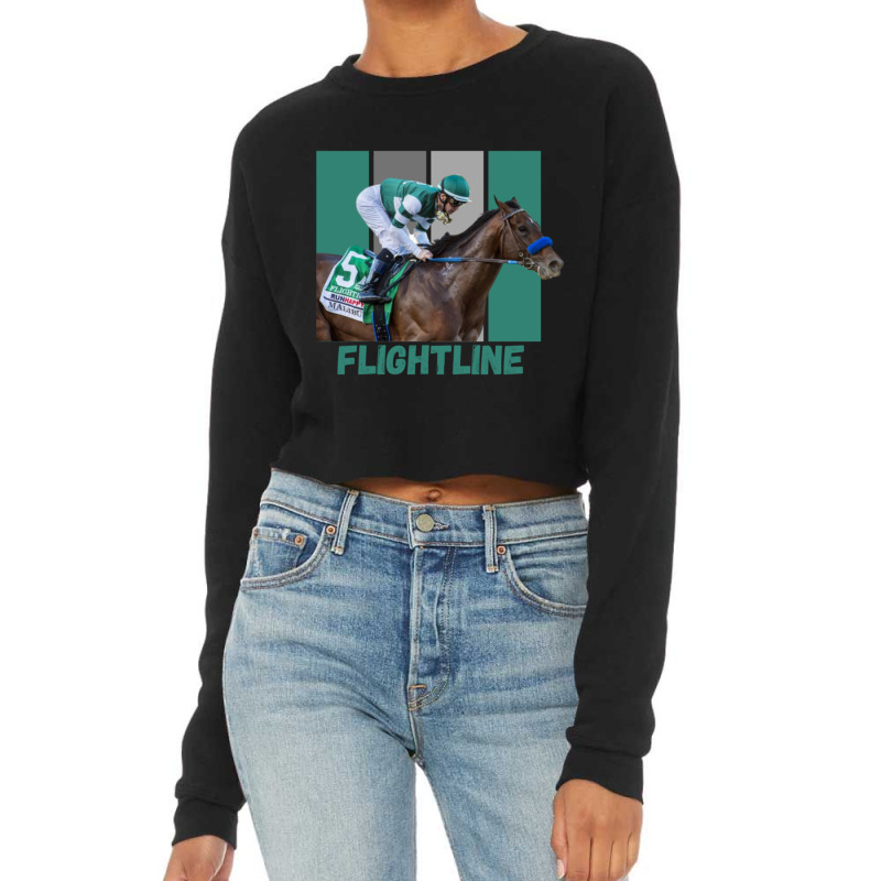 Flightline Horse Racing Thoroughbred Del Mar Santa Anita Pullover Hood Cropped Sweater by cm-arts | Artistshot