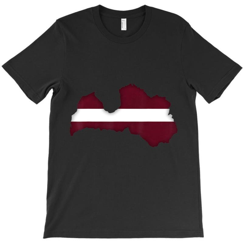 Latvia Flag Latvian Map Outline Short-sleeve T-shirt | Artistshot