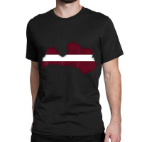 Latvia Flag Latvian Map Outline Short-sleeve Classic T-shirt | Artistshot