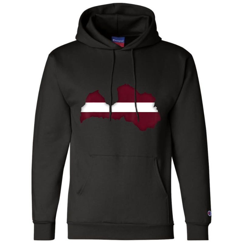 Latvia Flag Latvian Map Outline Short-sleeve Champion Hoodie | Artistshot