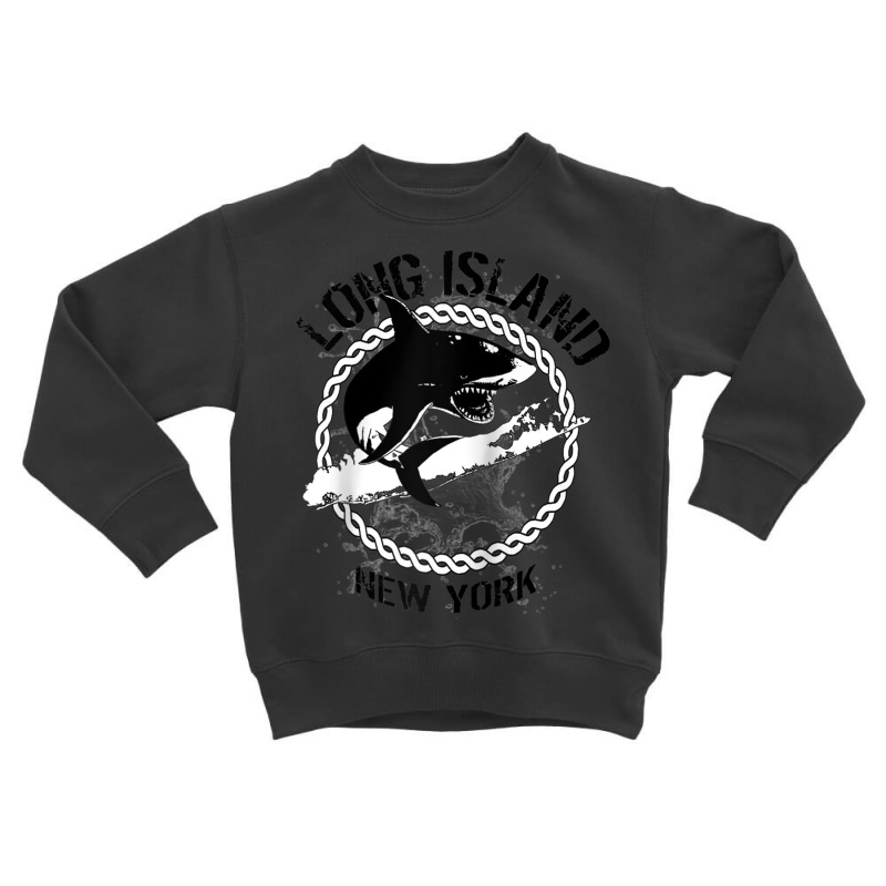 Long Island New York Shark Graphic Raglan Baseball Tee Toddler Sweatshirt by cm-arts | Artistshot