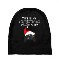 This Is My Christmas Pajama Funny Gamer Baby Beanies | Artistshot