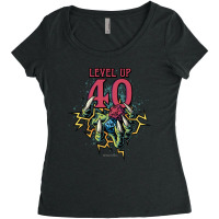 Dungeons & Dragons Birthday Level Up Forty Women's Triblend Scoop T-shirt | Artistshot