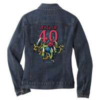 Dungeons & Dragons Birthday Level Up Forty Ladies Denim Jacket | Artistshot