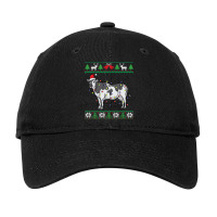 Cow Santa Claus & Lights Funny Dairy Farmer Ugly Christmas Sweatshirt Adjustable Cap | Artistshot