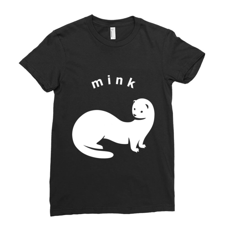 Mink, Stylized, Minimalist Art For Weasel Family Lovers Ladies Fitted T-Shirt by cm-arts | Artistshot