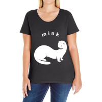 Mink, Stylized, Minimalist Art For Weasel Family Lovers Ladies Curvy T-shirt | Artistshot