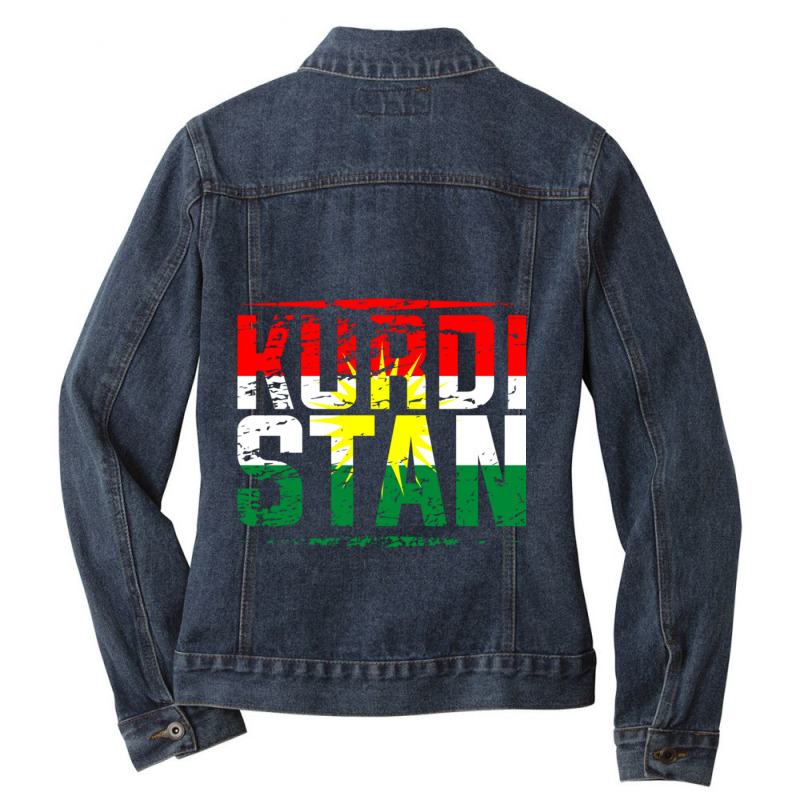 Kurdistan Kurdish Flag Freedom Ladies Denim Jacket by cm-arts | Artistshot