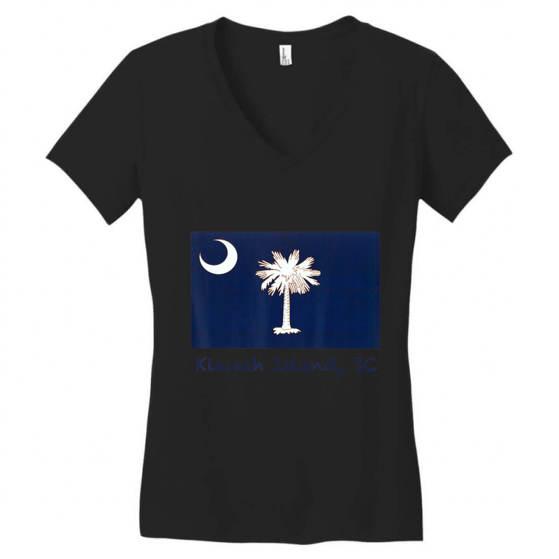 Kiawah Island, South Carolina Usa Flag Women's V-Neck T-Shirt by Mello Greenwood | Artistshot