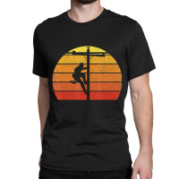 Retro Vintage Lineman Line Worker Utility Pole Lineman Classic T-shirt | Artistshot