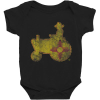 New Mexico Farmer Tractor Flag Baby Bodysuit | Artistshot