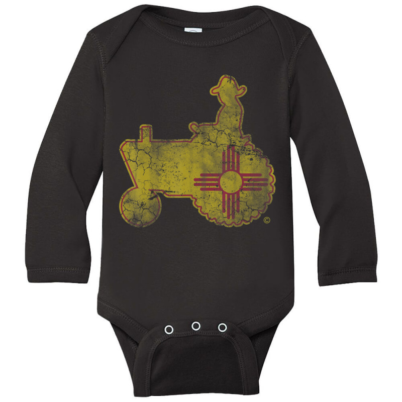 New Mexico Farmer Tractor Flag Long Sleeve Baby Bodysuit by Mata Gibson | Artistshot