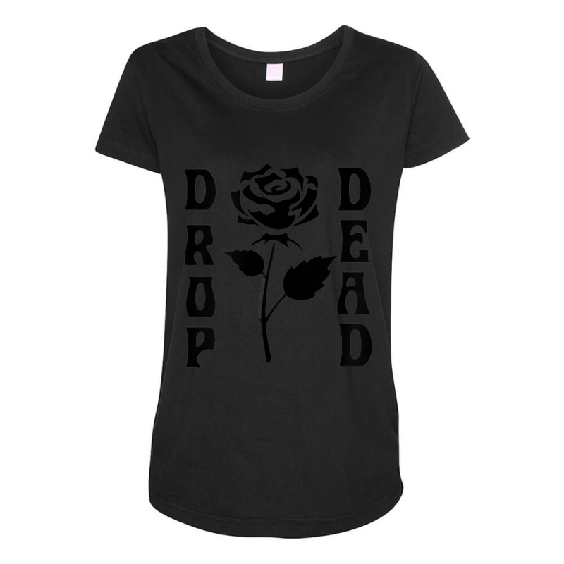 Ripple Junction Drop Dead Rose Maternity Scoop Neck T-shirt by cm-arts | Artistshot