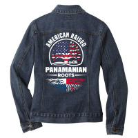 American Raised With Panamanian Roots Panama Panama Flag Pullover Hood Ladies Denim Jacket | Artistshot