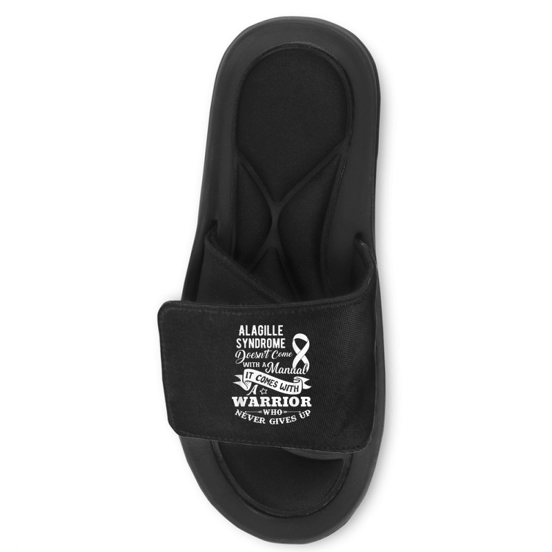 Alagille Syndrome Doesn't Come With A Manual Warrior T Shirt Slide Sandal | Artistshot