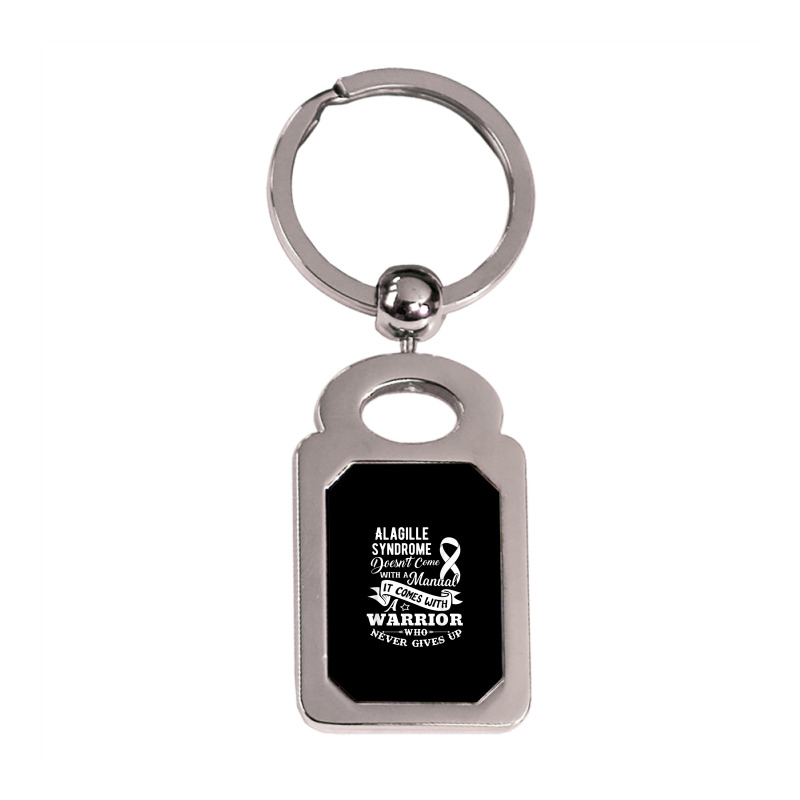 Alagille Syndrome Doesn't Come With A Manual Warrior T Shirt Silver Rectangle Keychain | Artistshot