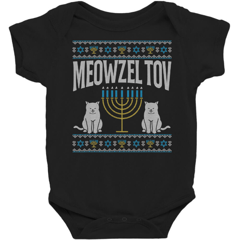 Meowzel Tov Funny Cat Lover Meow Hanukkah Menorah Baby Bodysuit | Artistshot