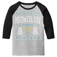 Meowzel Tov Funny Cat Lover Meow Hanukkah Menorah Youth 3/4 Sleeve | Artistshot