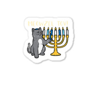 Meowzel Tov Jewish Cat Funny Hanukkah Chanukah Pjs Women Sticker | Artistshot