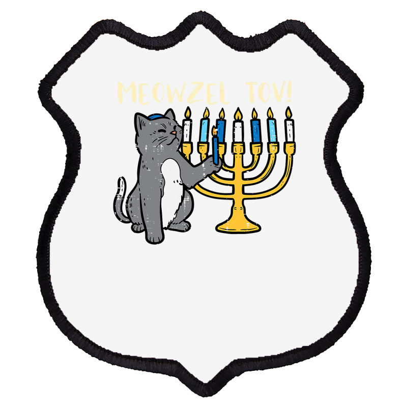 Meowzel Tov Jewish Cat Funny Hanukkah Chanukah Pjs Women Shield Patch | Artistshot