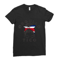 Orgullo Tico Messy Bun Headband Bandera Costa Rica Flag Ladies Fitted T-shirt | Artistshot