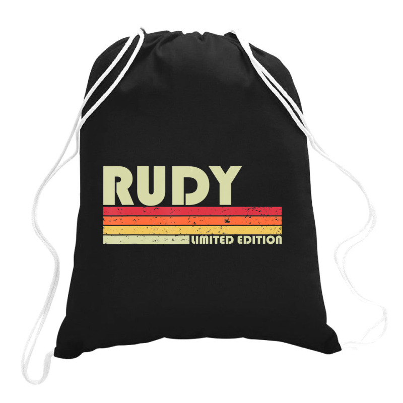 Rudy Name Personalized Retro Vintage Birthday Drawstring Bags | Artistshot