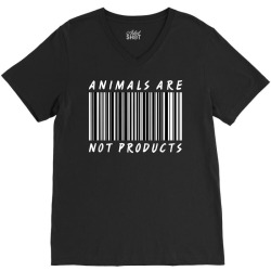 animals are not products activist activism bar code V-Neck Tee | Artistshot