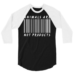 animals are not products activist activism bar code 3/4 Sleeve Shirt | Artistshot