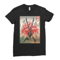 Ancient Japanese Culture Sakura Cherry Blossom Katana Sword T Shirt Ladies Fitted T-shirt | Artistshot