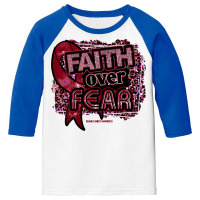 Disabled Adults T  Shirt Disabled Adults Awareness Ribbon Faith Over F Youth 3/4 Sleeve | Artistshot