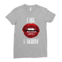 I Suck And Swallow Sexy Vampire Fangs Halloween Costume Ladies Fitted T-shirt | Artistshot