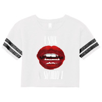 I Suck And Swallow Sexy Vampire Fangs Halloween Costume Scorecard Crop Tee | Artistshot