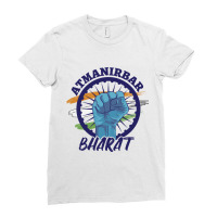 Atmanirbhar Bharat India Flag Slogan Quote Ladies Fitted T-shirt | Artistshot