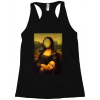 Sarcasm Oil Painting Mona Lisa Face Off Her Face Mask Racerback Tank | Artistshot