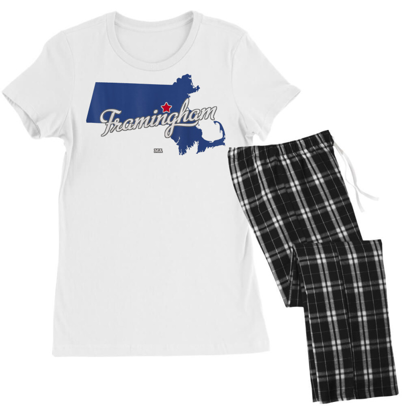 Framingham Massachusetts Ma Map T Shirt Women's Pajamas Set by cm-arts | Artistshot