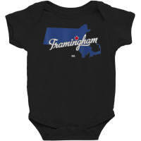 Framingham Massachusetts Ma Map T Shirt Baby Bodysuit | Artistshot