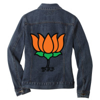 Bjp Lotus Design Narendra Modi India Bjp Supporter Ladies Denim Jacket | Artistshot