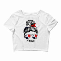 Panama For Girls And Women, Messy Bun Panamanians Flag Crop Top | Artistshot