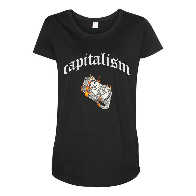 Capitalism Maternity Scoop Neck T-shirt by VixieHattori | Artistshot