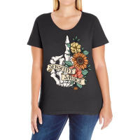 Halloween Floral Skeleton Sensitive Savage Wildflowers Tee Pullover Ho Ladies Curvy T-shirt | Artistshot