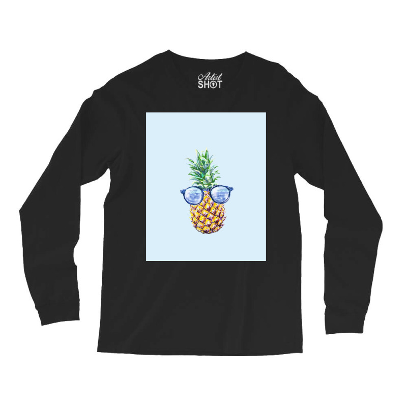 Pineapple At Sea, Pineapple In Glasses Graphic Long Sleeve Shirts | Artistshot